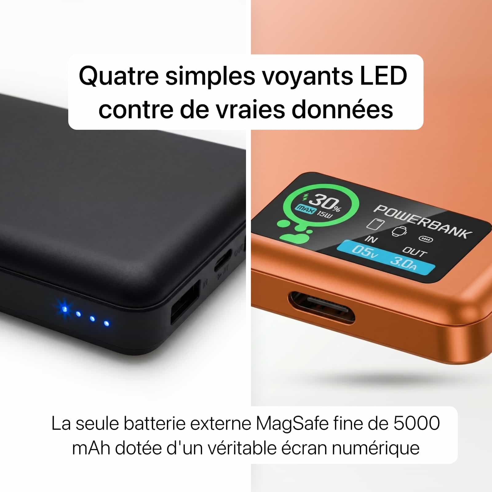 Batterie Externe Q2 Ultra-Fine 22,5 W avec Écran