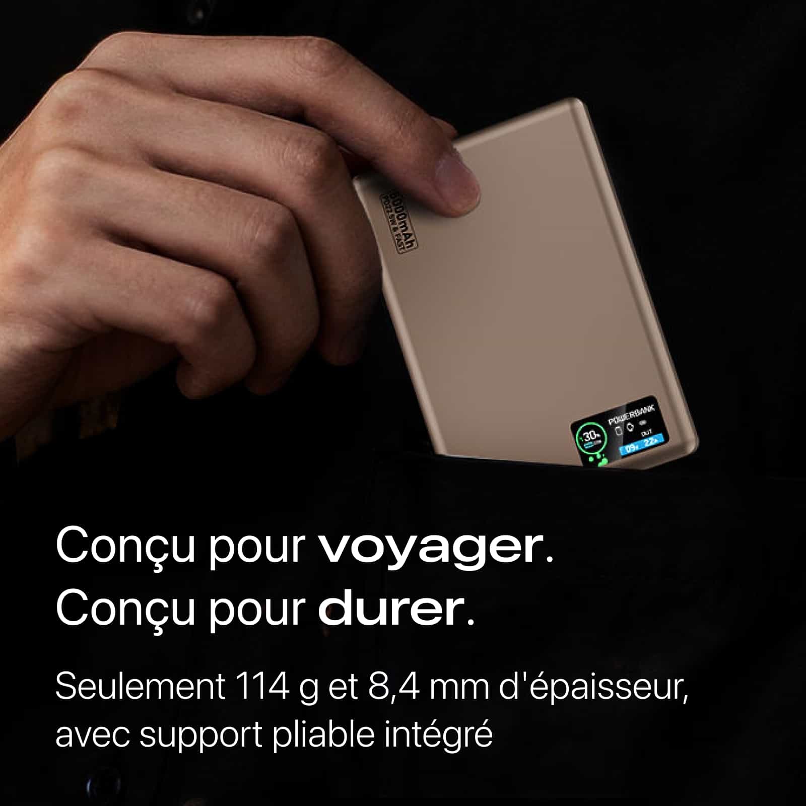 Batterie Externe Q2 Ultra-Fine 22,5 W avec Écran