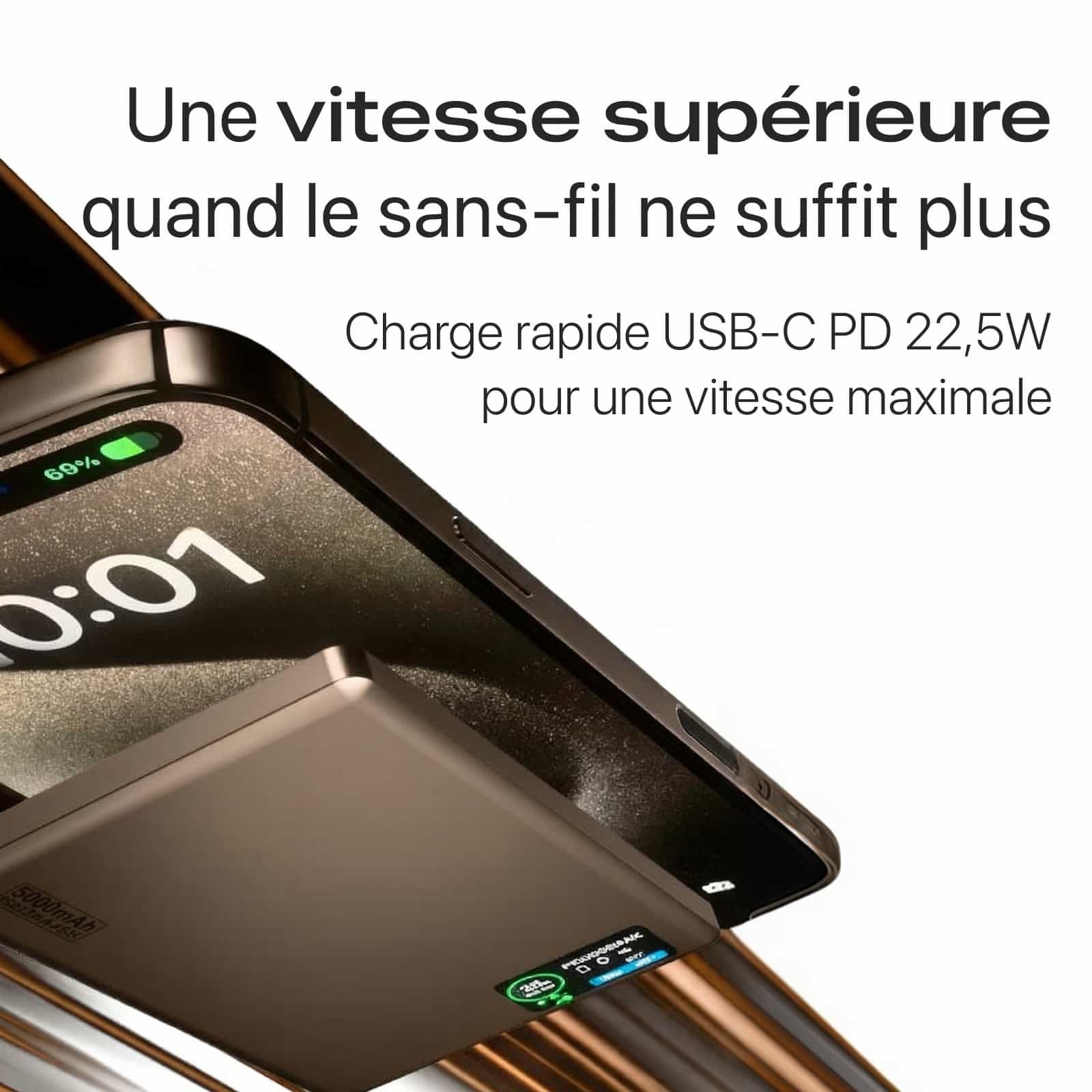 Batterie Externe Q2 Ultra-Fine 22,5 W avec Écran