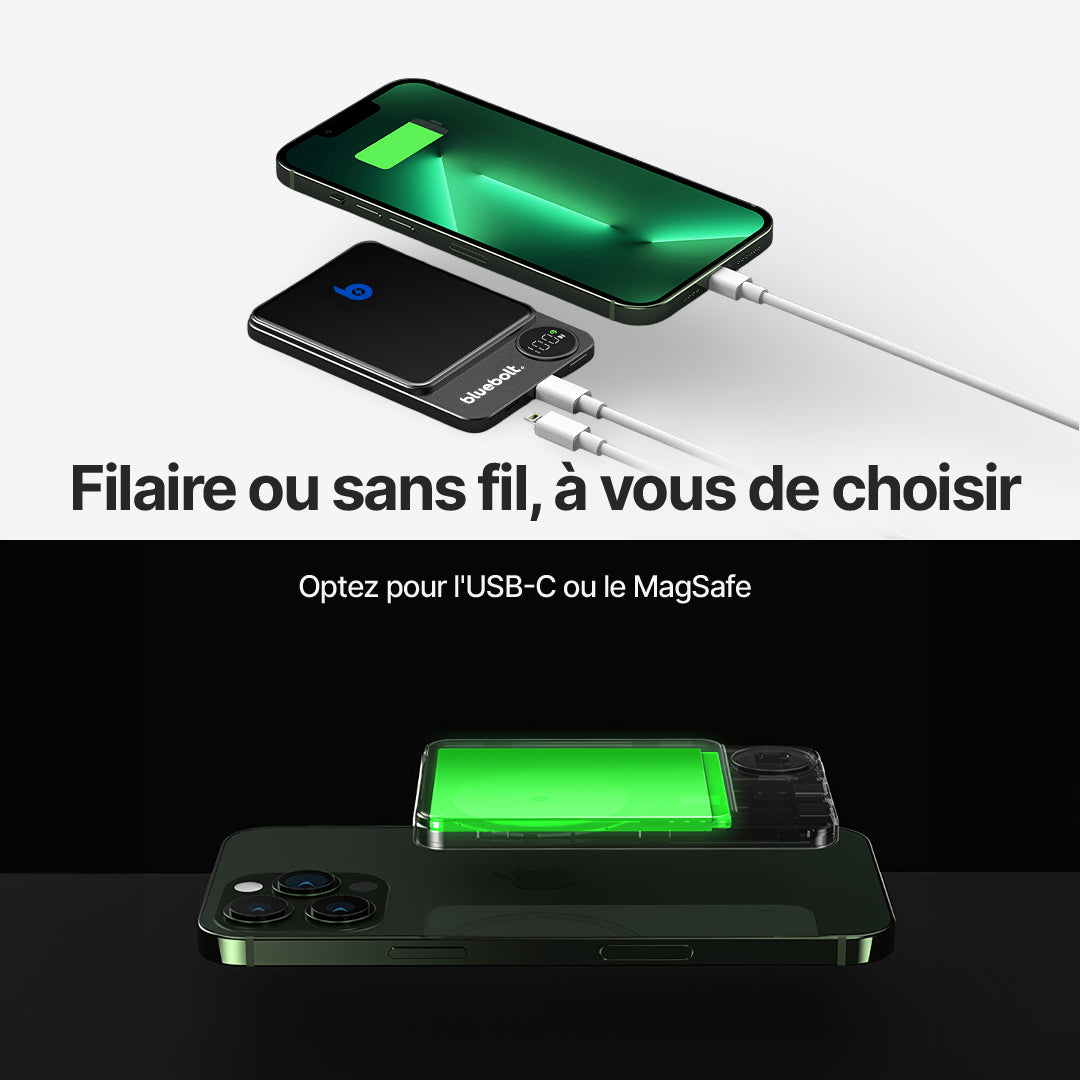 Batterie Externe Ultra Fine 20W Avec Charge Sans Fil Magnétique