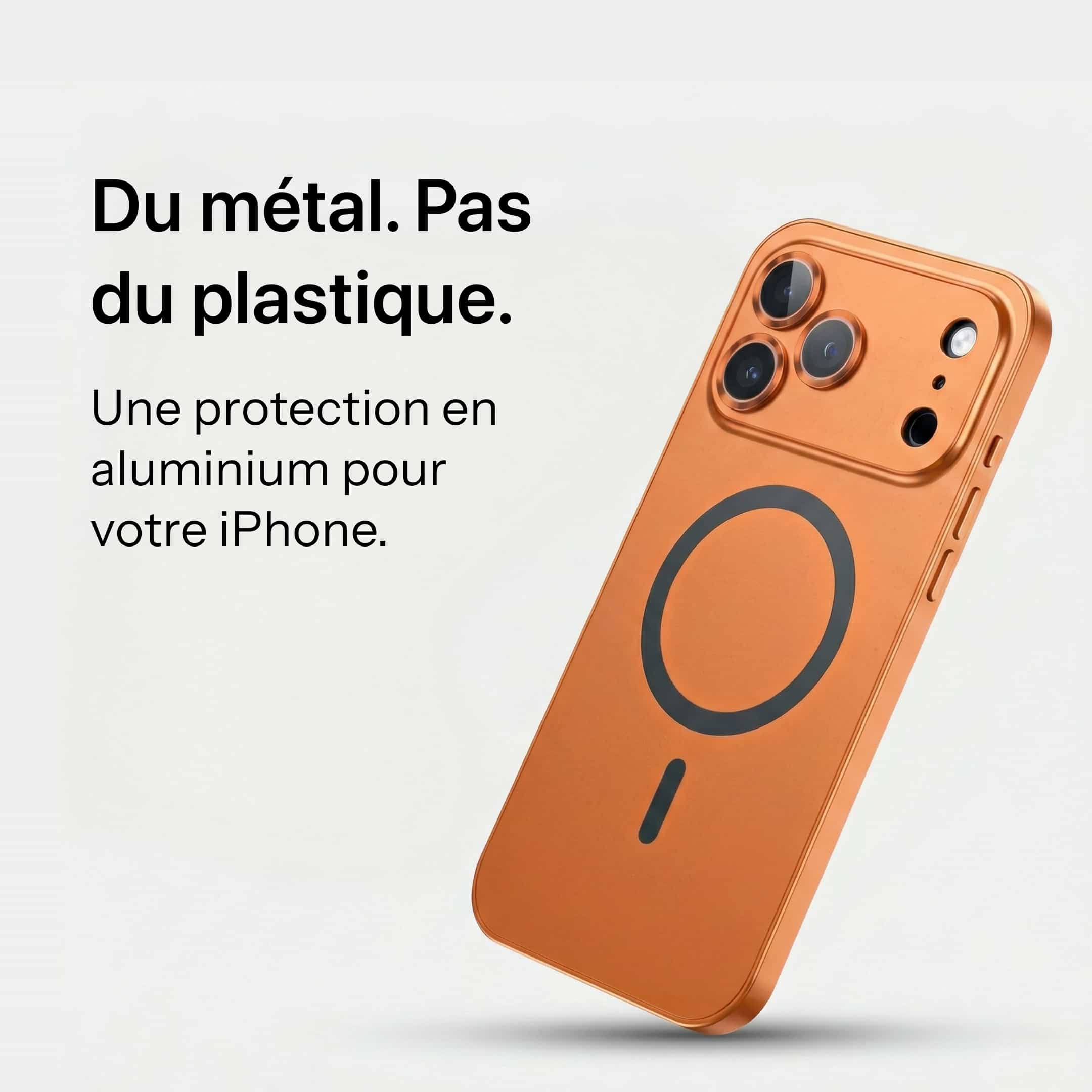 Coque iPhone Métallique avec Protection Caméra