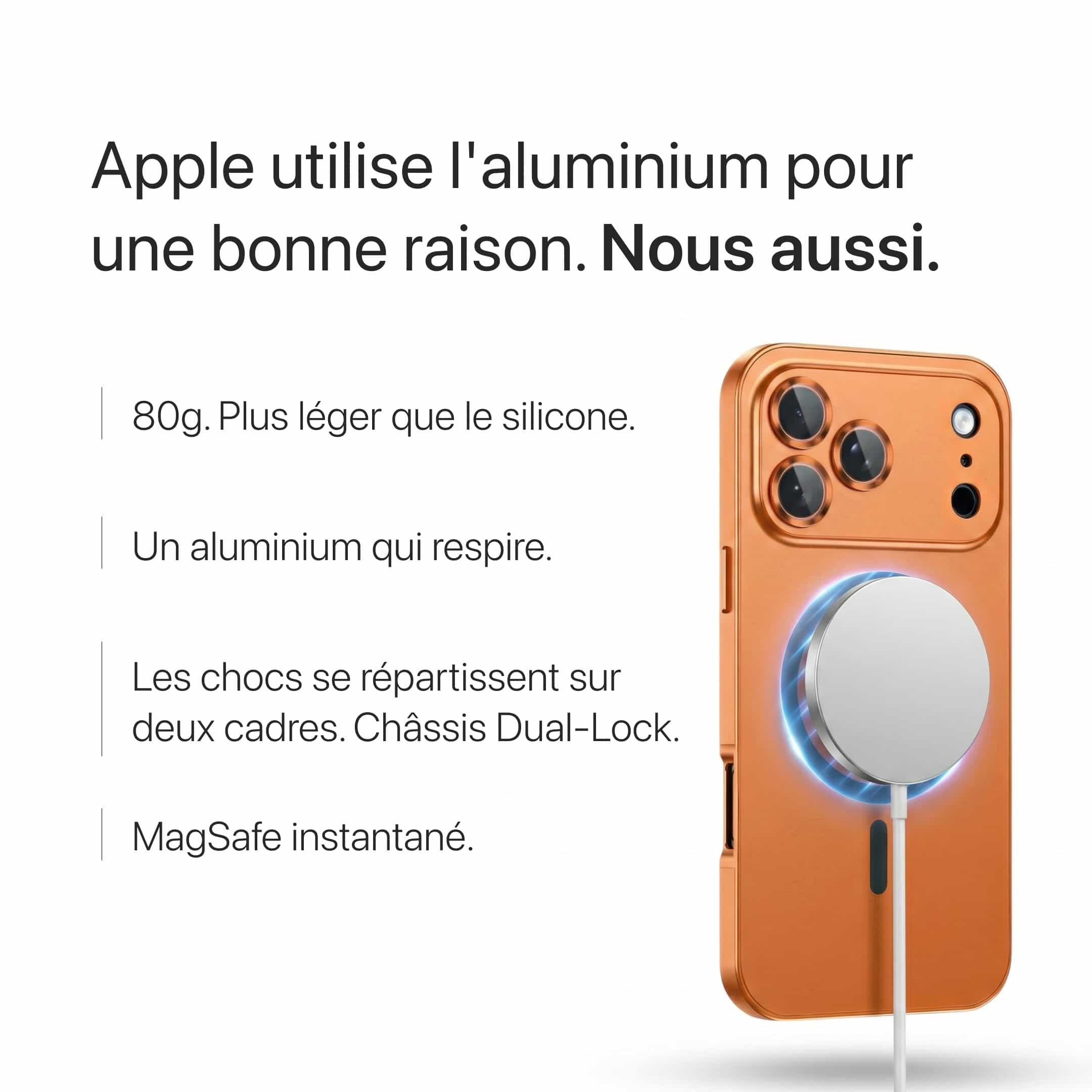 Coque iPhone Métallique avec Protection Caméra