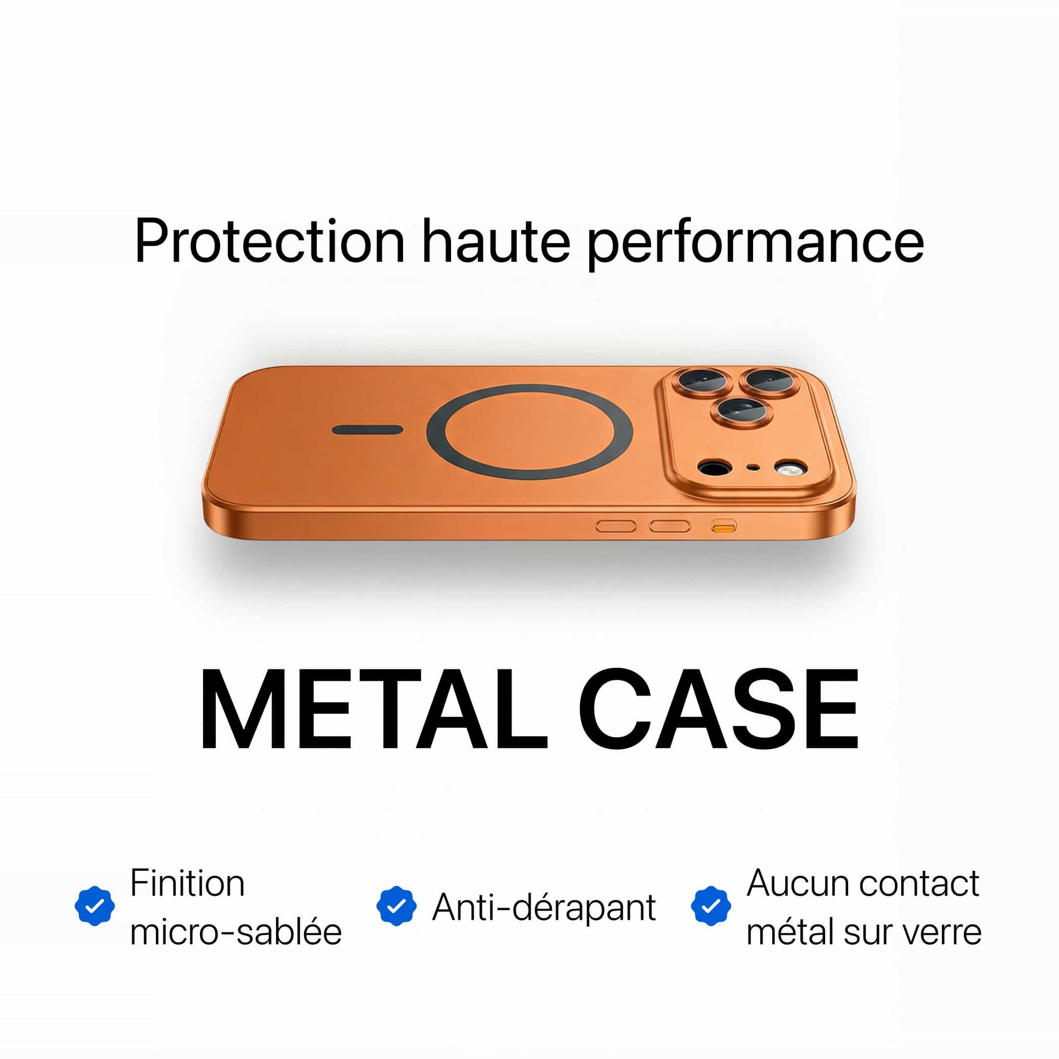 Coque iPhone Métallique avec Protection Caméra