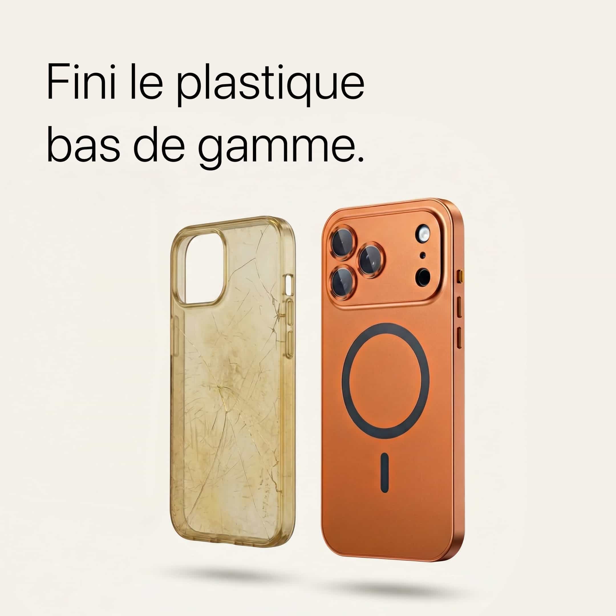 Coque iPhone Métallique avec Protection Caméra