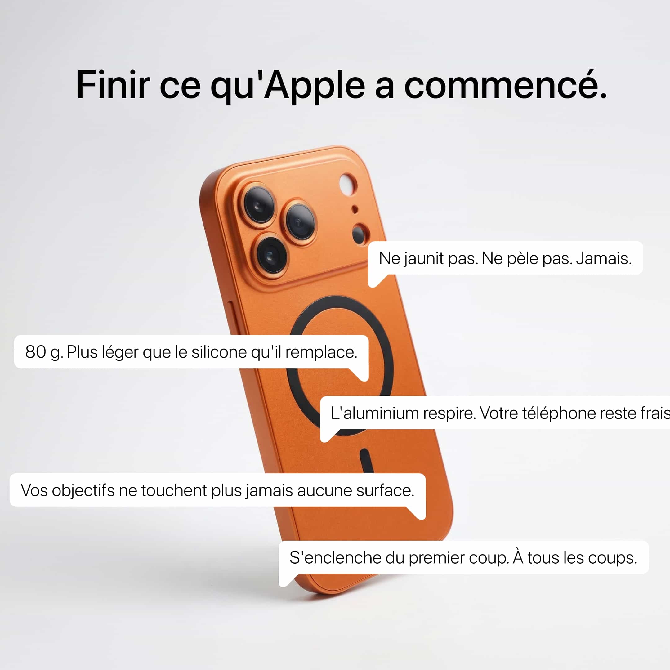 Coque iPhone Métallique avec Protection Caméra