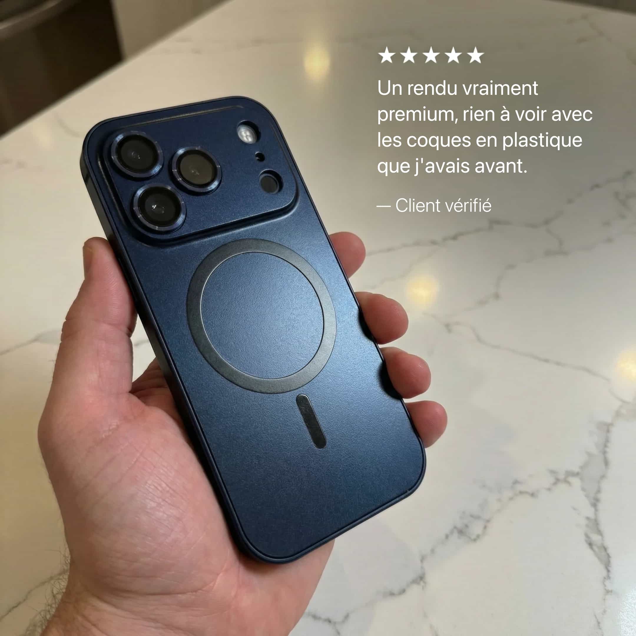 Coque iPhone Métallique avec Protection Caméra