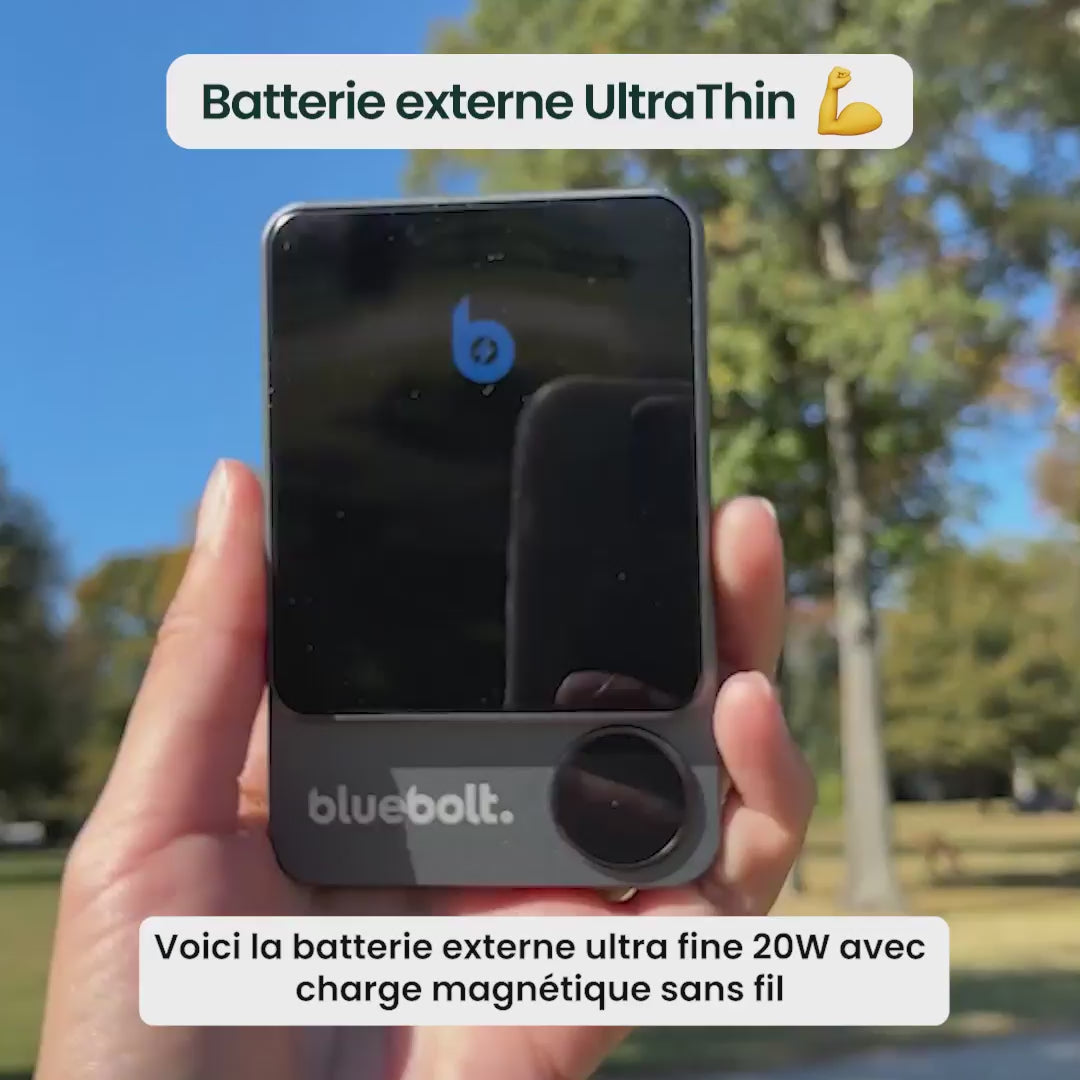 Batterie Externe Ultra Fine 20W Avec Charge Sans Fil Magnétique